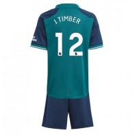 Arsenal Jurrien Timber #12 Tretí Detský futbalový dres 2023-24 Krátky Rukáv (+ trenírky)